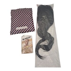 Black Human Hair Wig with HD Wig Cap